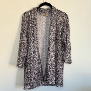 Chico’s Gray and Black  Open Front Cardigan Size 1